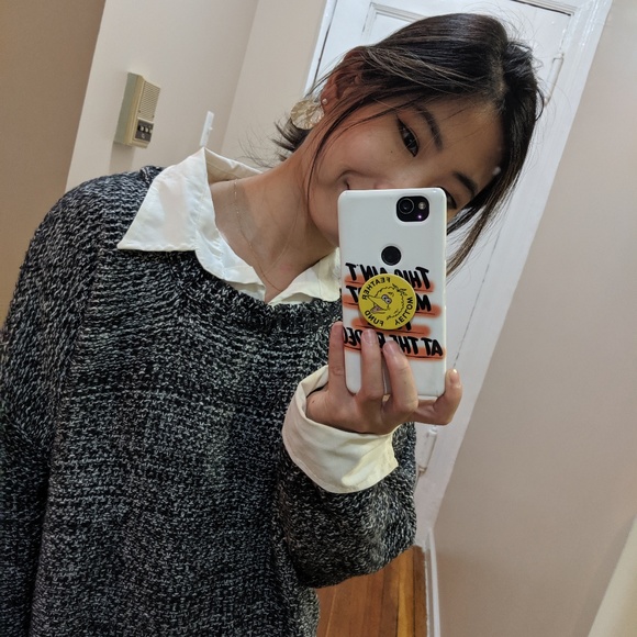 Cute Oversized Faux Layered Sweater Dress - Picture 1 of 2